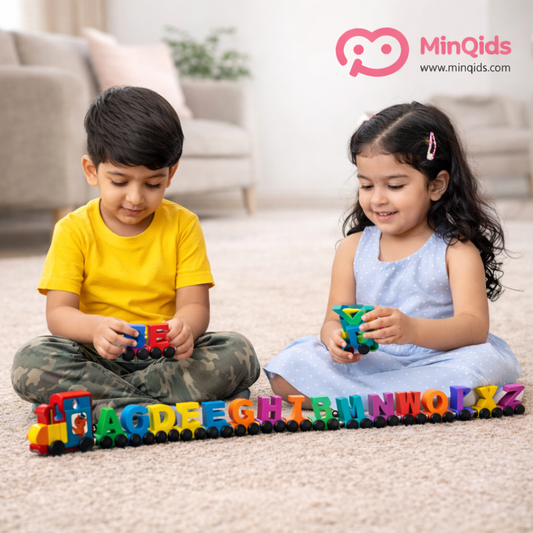 Alphabet Letter Train Magnetic – 27 Piece Colorful Wooden Educational Toy for Toddlers