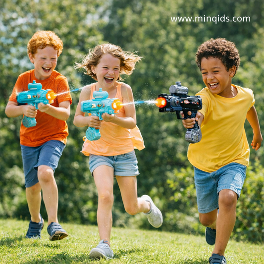 Electric Water Gun – Automatic Splash Blaster Toy with LED Flash Light & 350ml Water Tank