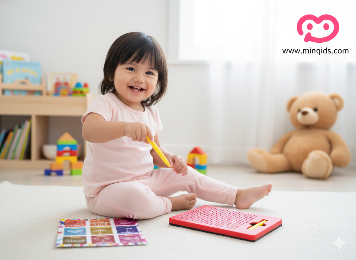 Magnetic Drawing Pad for Kids – Creative Brain Development Board with Magnetic Pen & 380 Steel Balls