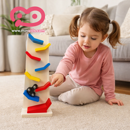 Car Ramp Set – Slippery Sliding Wooden Cars with 8 Race Tracks & 3 Cars