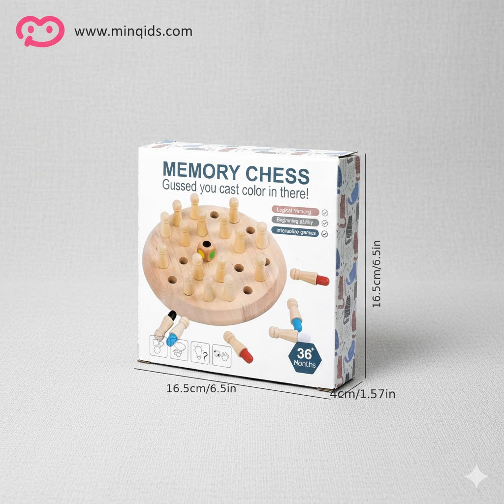 Memory Chess Game - Color Matching & Brain Boosting Fun | Quality Wooden Material