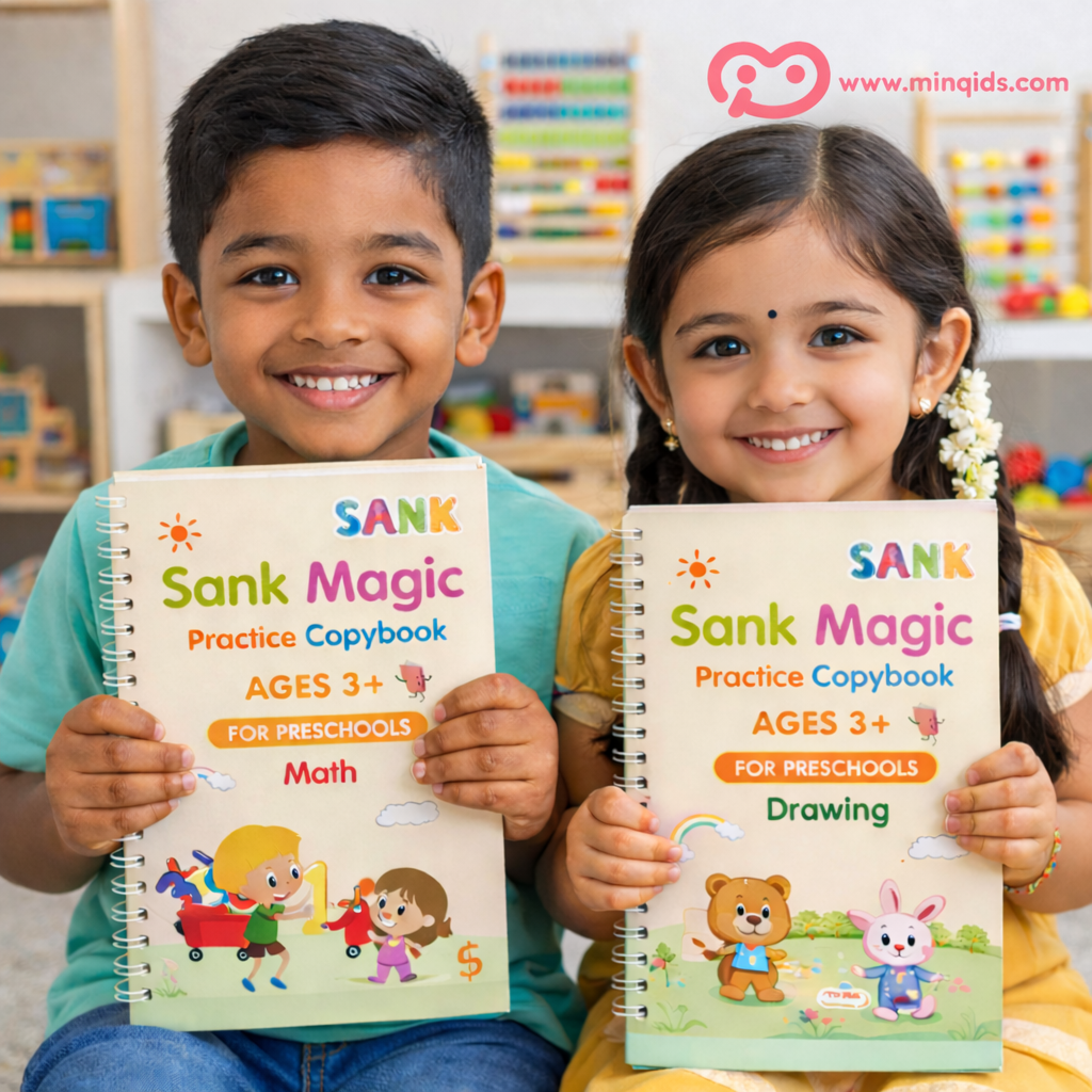 Magic Practice Copybook for Kids | 4 BOOK + REFILL+  Pen + Grip