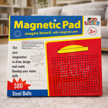 Magnetic Drawing Pad for Kids  – Creative Brain Development Board with Magnetic Pen & 380 Steel Balls