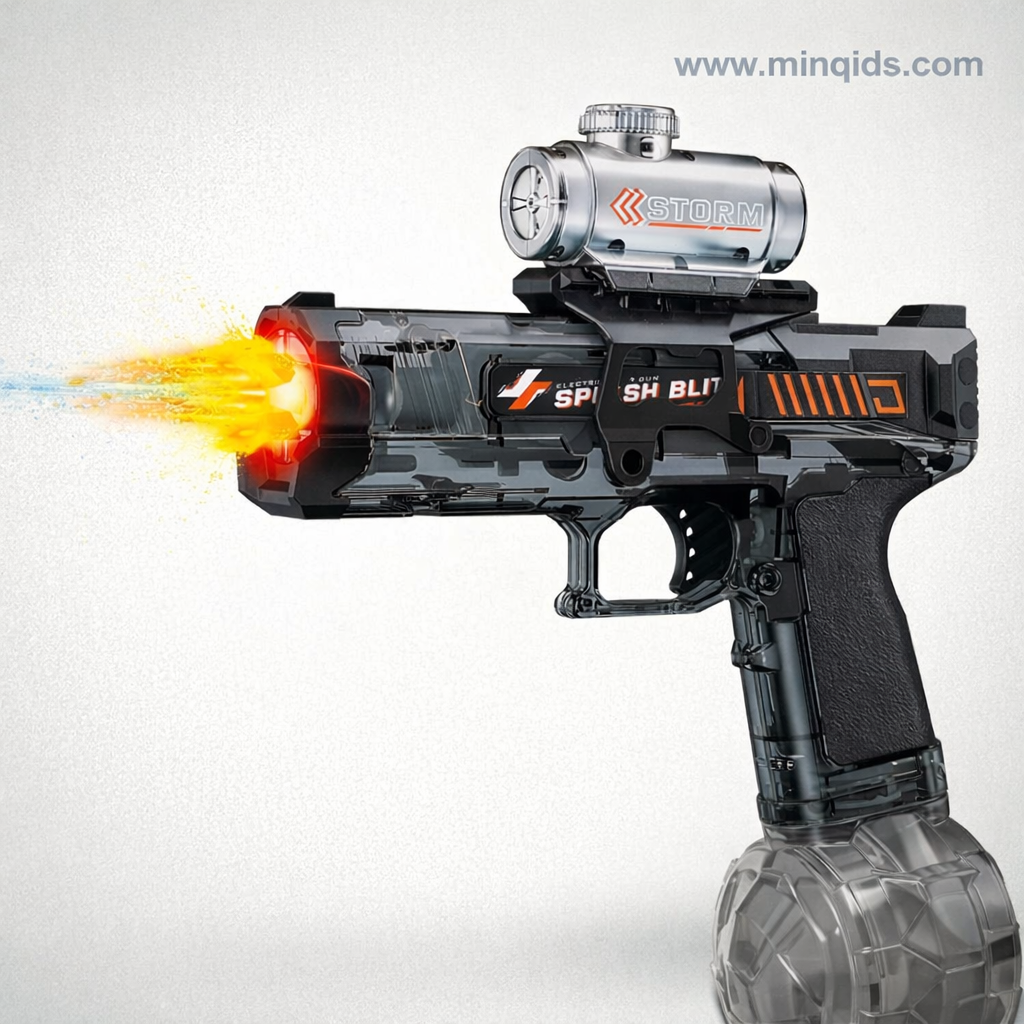 Electric Water Gun – Automatic Splash Blaster Toy with LED Flash Light & 350ml Water Tank