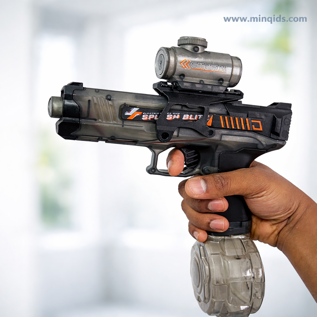 Electric Water Gun – Automatic Splash Blaster Toy with LED Flash Light & 350ml Water Tank