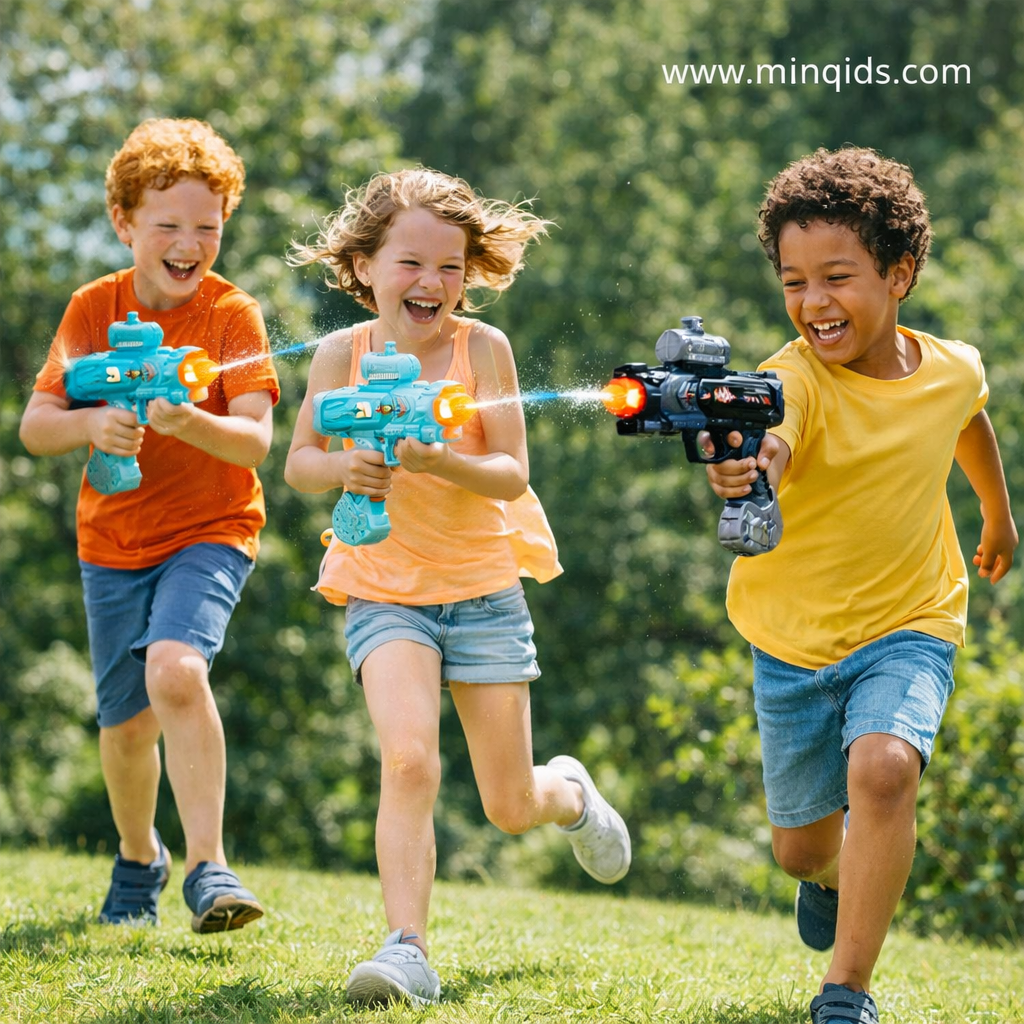 Electric Water Gun – Automatic Splash Blaster Toy with LED Flash Light & 350ml Water Tank