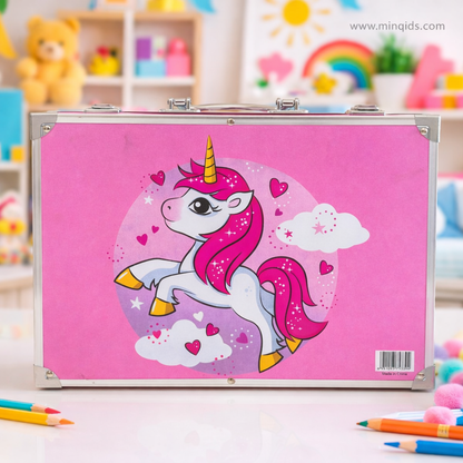 Coloring Set – 145 Piece Art & Drawing Kit with Crayons, Markers, Watercolors & Colored Pencils in Carry Case