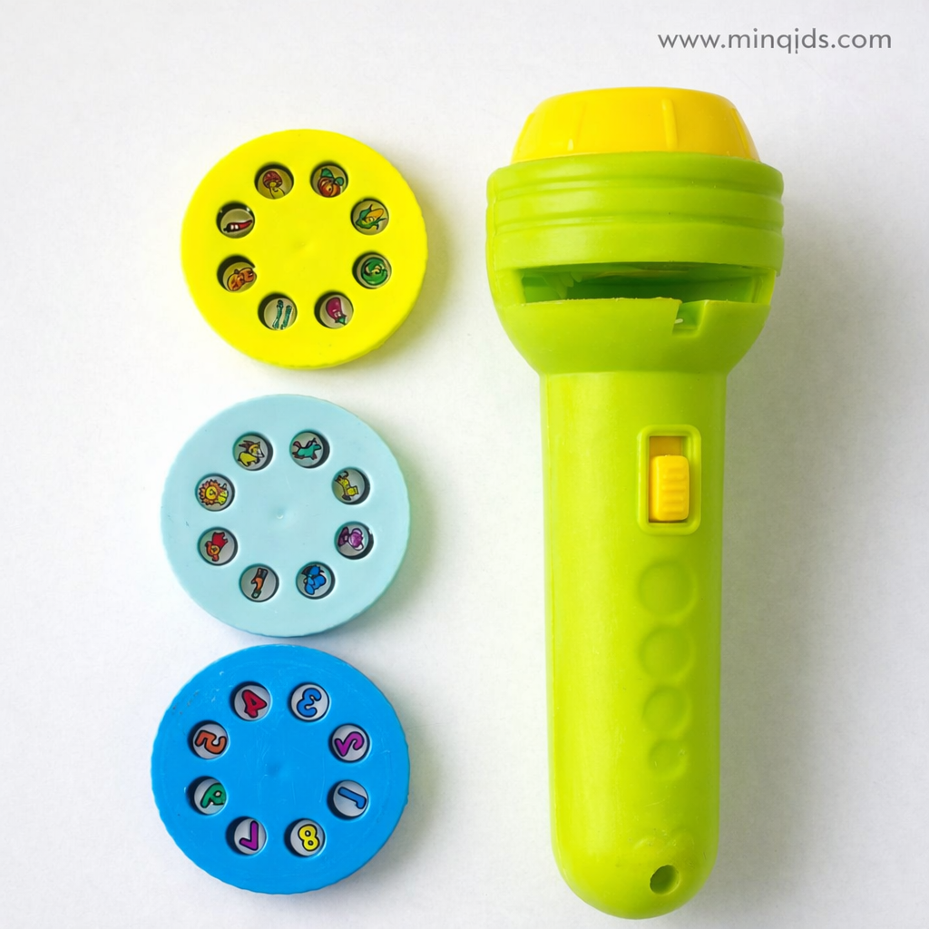 Flashlight Projector Toy – 24 Pattern Educational Projection Torch with Slide Discs