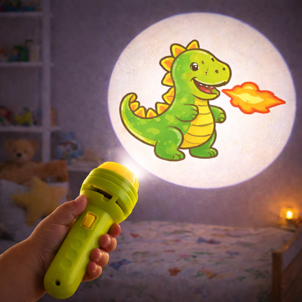 Flashlight Projector Toy – 24 Pattern Educational Projection Torch with Slide Discs