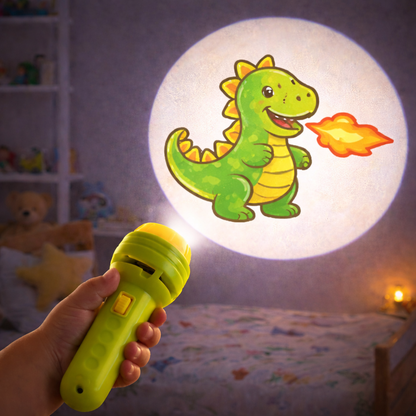 Flashlight Projector Toy – 24 Pattern Educational Projection Torch with Slide Discs