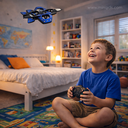 Fighter Jet Drone for Kids & Adults | 4-Propeller Flying Jet with Remote Control & USB Charging