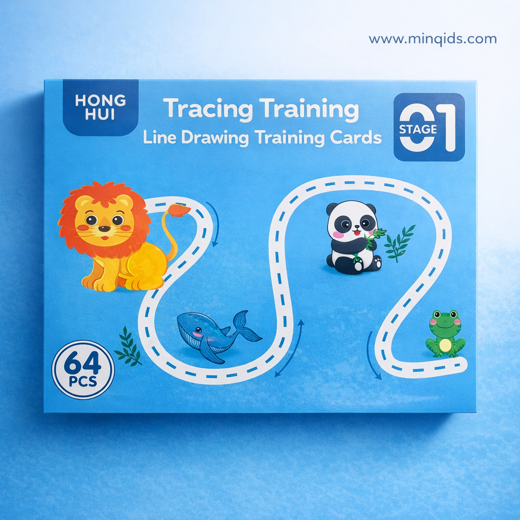 Pen Control Practice Book for Kids | Reusable Tracing Training Cards (64 PCS) with Marker Pens | Early Writing & Handwriting Skills Kit