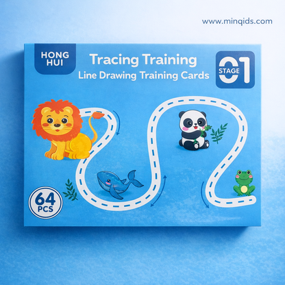 Pen Control Practice Book for Kids | Reusable Tracing Training Cards (64 PCS) with Marker Pens | Early Writing & Handwriting Skills Kit