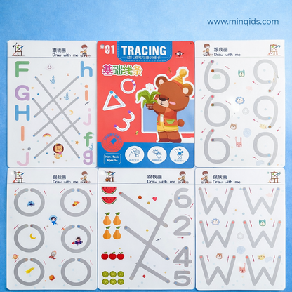 Pen Control Practice Book for Kids | Reusable Tracing Training Cards (64 PCS) with Marker Pens | Early Writing & Handwriting Skills Kit