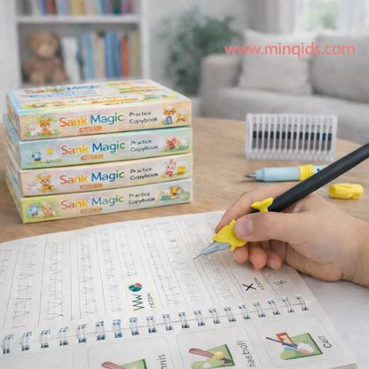 Magic Practice Copybook for Kids | 4 BOOK + REFILL+  Pen + Grip