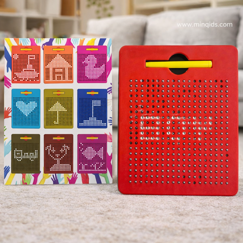 Magnetic Drawing Pad for Kids  – Creative Brain Development Board with Magnetic Pen & 380 Steel Balls