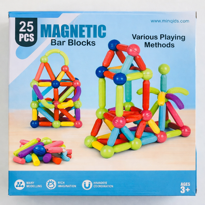 Magnetic Bar Blocks 25 PCS  – Magnetic Construction Building Toy Set