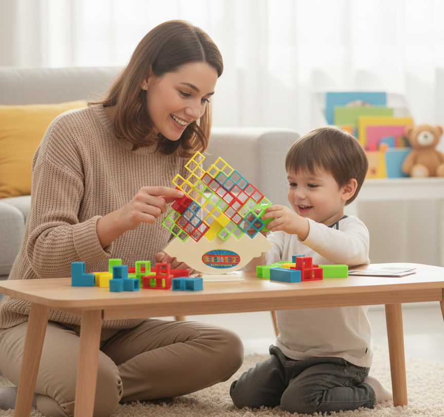 Tetra Tower Balance Blocks Game – Brain Development & Problem-Solving Toy for Kids