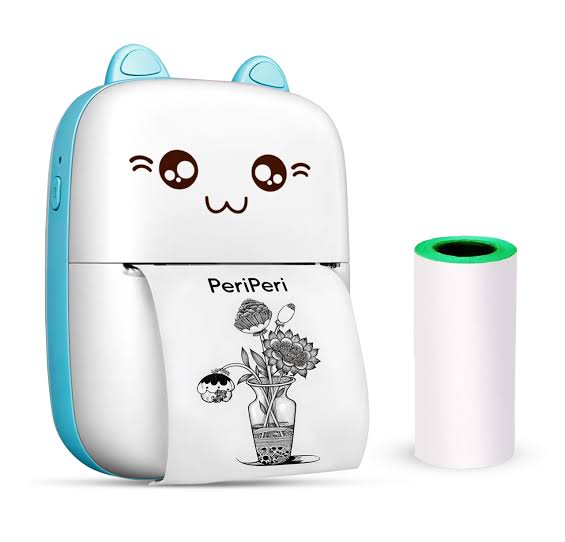 Cute Portable Mini Thermal Printer for Kids & Students | Inkless Pocket Printer with Bluetooth | PeriPeri Mini Printer