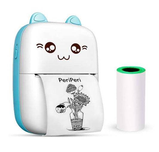 Cute Portable Mini Thermal Printer for Kids & Students | Inkless Pocket Printer with Bluetooth | PeriPeri Mini Printer