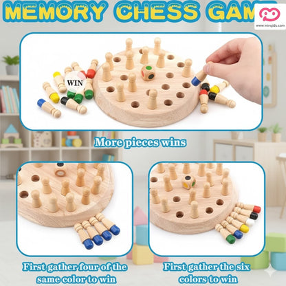 Memory Chess Game - Color Matching & Brain Boosting Fun | Quality Wooden Material