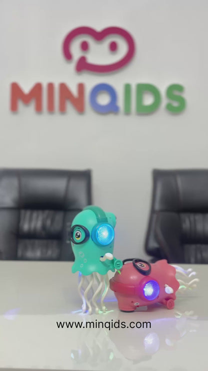 Dancing Twist Jellyfish: Light-Up Musical Bump & Go Toy with 360° Rotating | Premium Quality Material