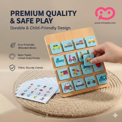 Instant Memory Card Game | Matching & Logic Puzzle | Premium Quality Wooden Toy