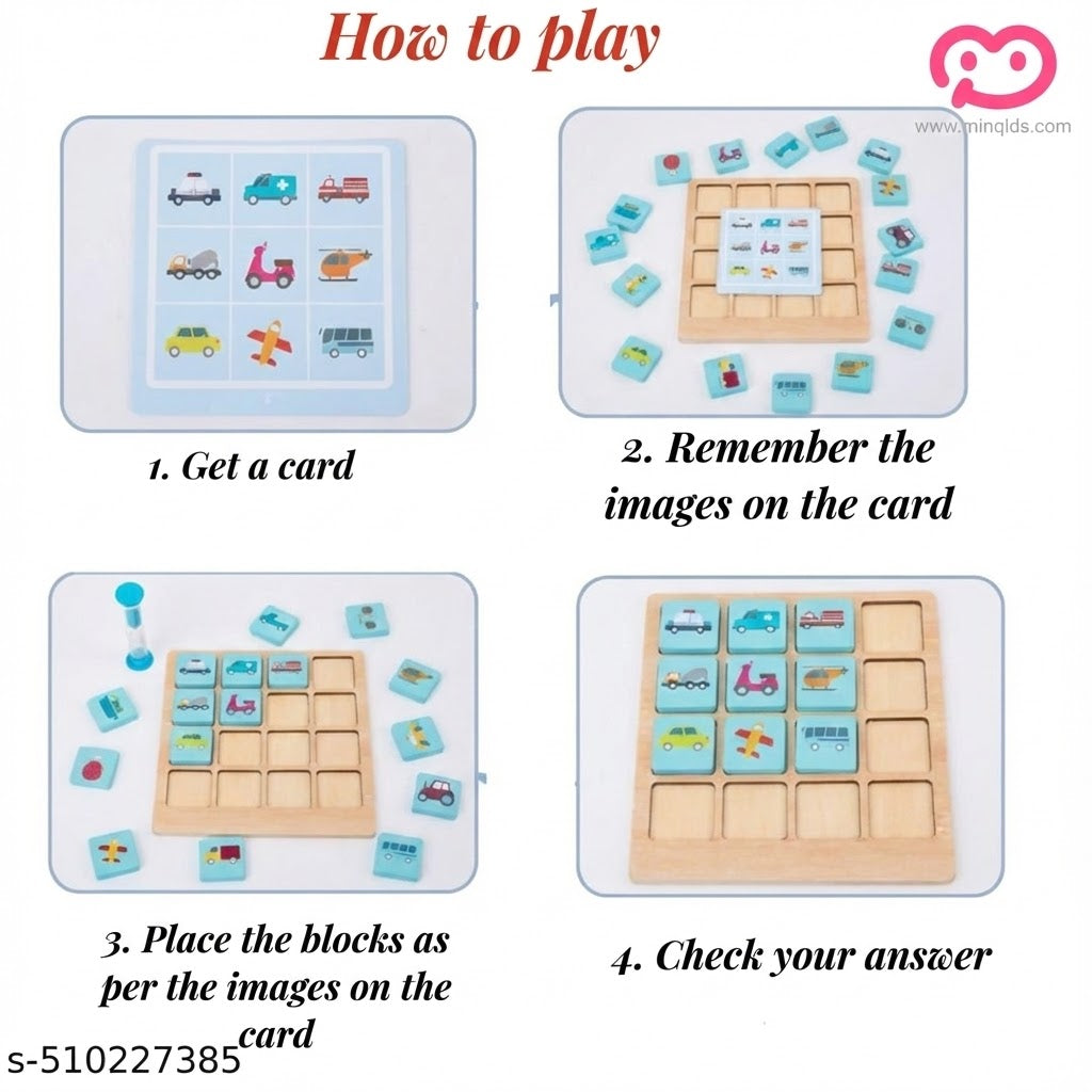 Instant Memory Card Game | Matching & Logic Puzzle | Premium Quality Wooden Toy