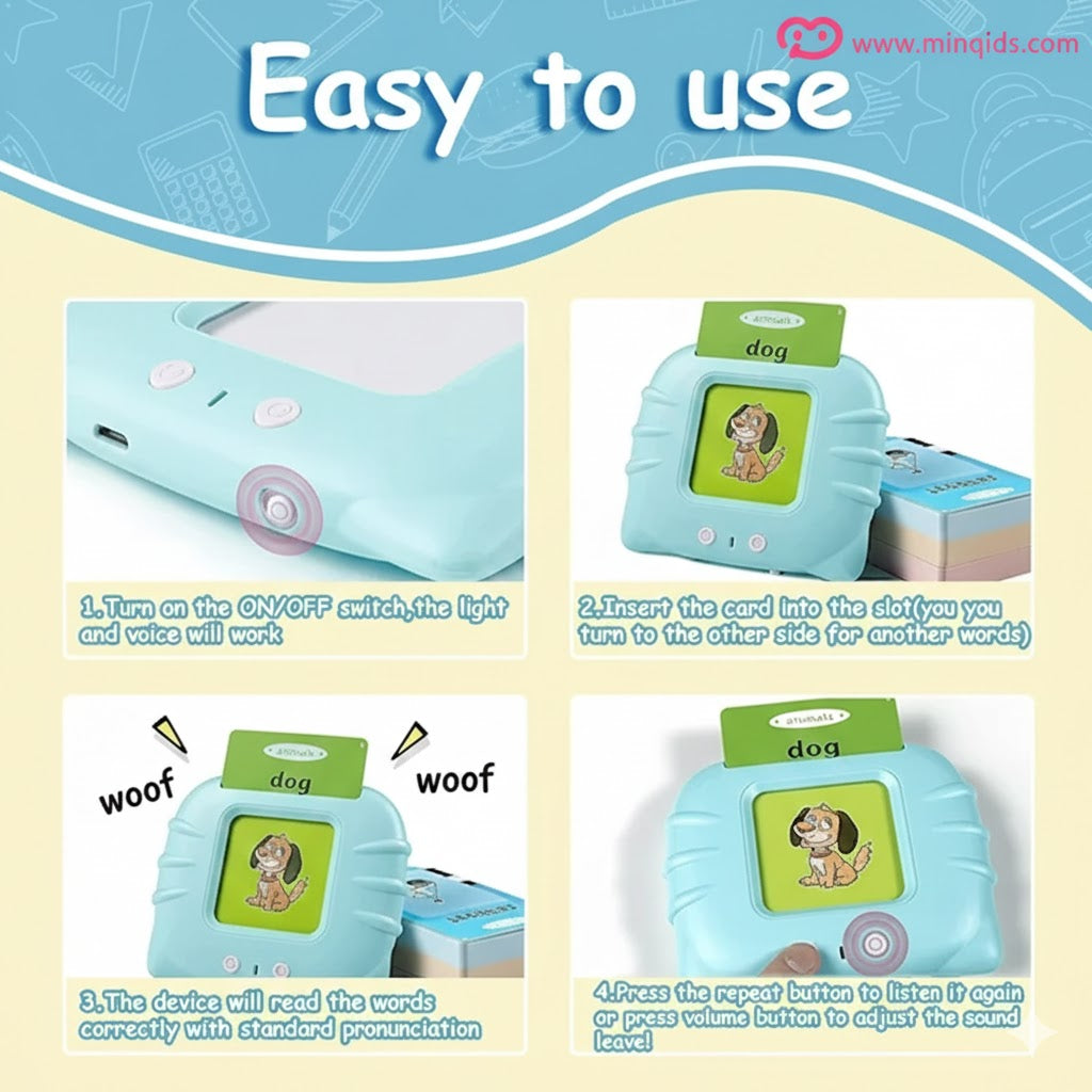 Flash Card Reader - Early Talking English Words| Pre Learning Toy