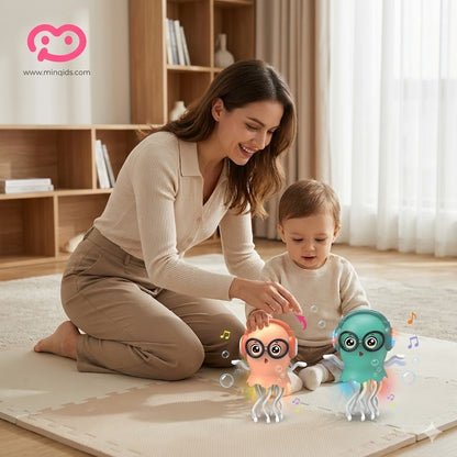 Dancing Twist Jellyfish: Light-Up Musical Bump & Go Toy with 360° Rotating | Premium Quality Material