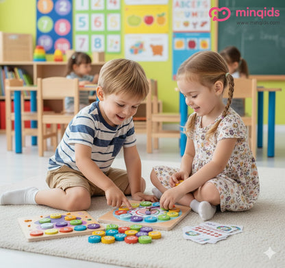 2 in 1 Digital Clock & Early Math Problem Solving Toy | Premium Quality Wooden Toy