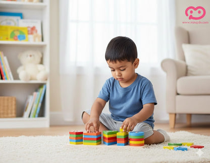 5-in-1 Premium Wooden Geometric Shape Sorter & Counting Stacker