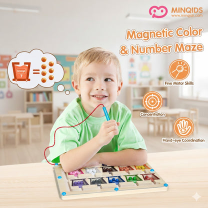 Magnetic Maze Game - Dinosaur: Color Classification Game | Premium Quality Wooden toy