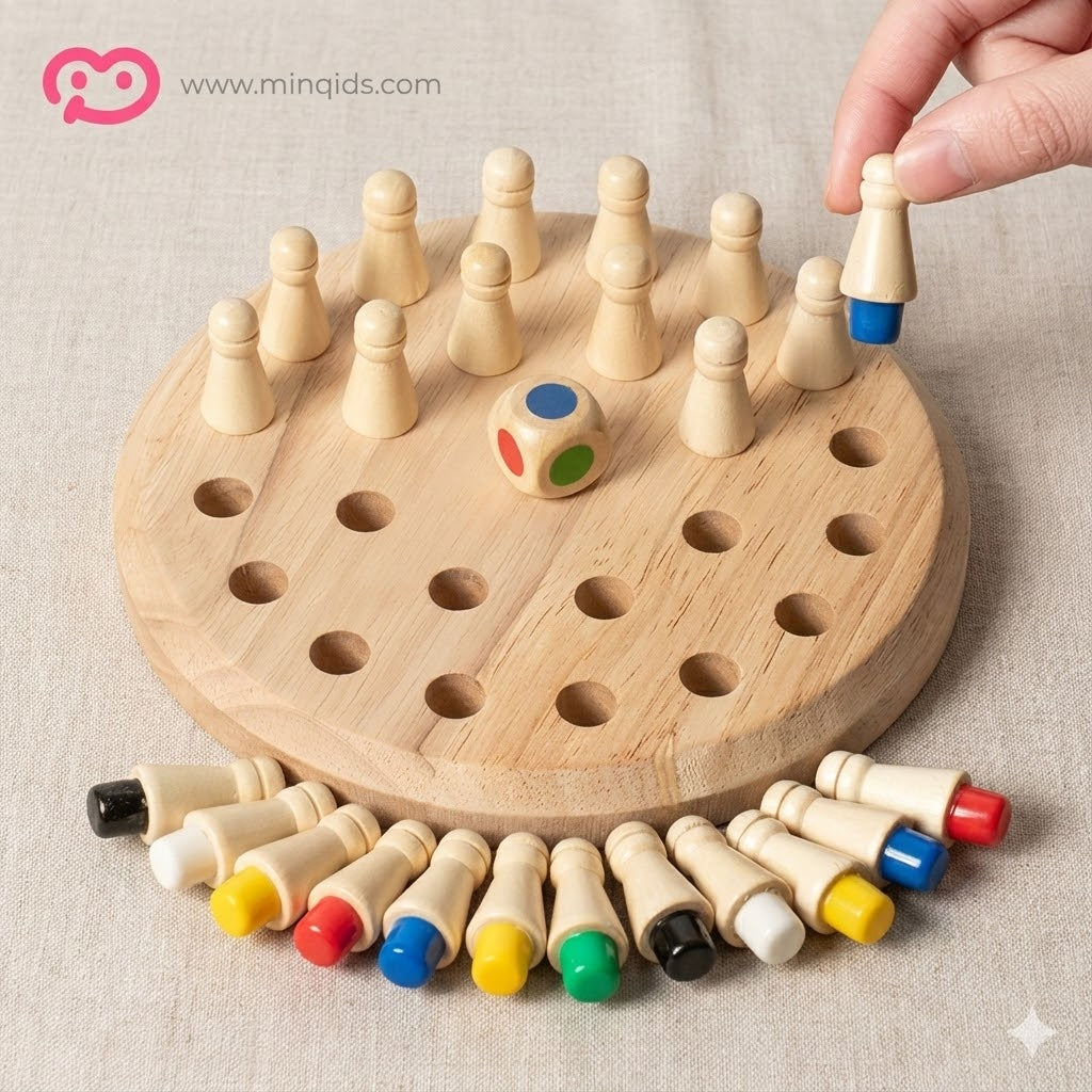 Memory Chess Game - Color Matching & Brain Boosting Fun | Quality Wooden Material