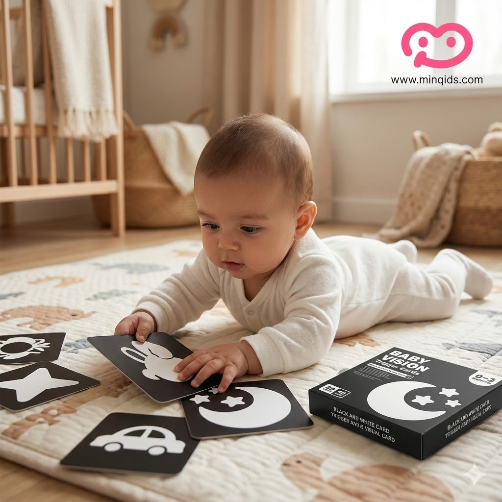 Baby Vision Trigger Cards – Black & White + Black & Red Combo | Visual Cards for Newborns & Infants (0–6 Months)